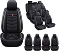 MVRVMV 3 Row 7 Seater Seat Covers for Toyota Highlander 2013-2026, Airbag Compatible Front and Rear Split Bench Leather Auto Seat Protectors (7 Seat Standard, Black-White