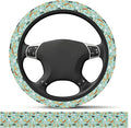 Elastic Car Steering Wheel Cover, Universal 15 inch Non-Slip Breathable Neoprene Steering Wheel Protector, Car Accessories for Women Men Fit Auto, Suvs, Truck Cute Dogs