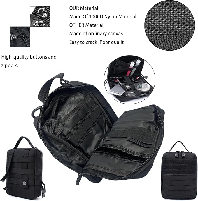 MEAUTELE 8 Pack Tactical Molle Car Seat Back Organizer Vehicle Panel with 7 Detachable Molle Pouch for Car Truck Ford Jeep Vehicle Automotive Organizer For Man Combined On Demand (7 Pouches)