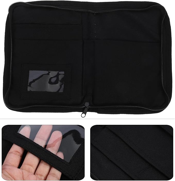 Car Storage Pouch with Multiple Oxford Fabric Pockets, Portable Black Glove Box Organizer for Automotive Document, Owner’s Manual, and File Storage