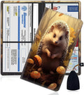 Yuxcfhjfe Car Registration and Insurance Holder, PU Leather Auto Document Holder for Men&Women, Vehicle Glove Box Compartment Organizer with Magnetic Shut for Driver's License, Hedgehog Pattern