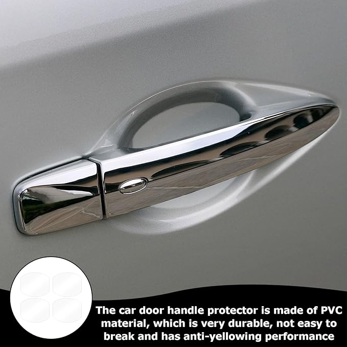 4 Pcs Car Door Handle Protector,Car Handle Protector,Door Handle Scratch Transparent Universal Door Handle Protector,for Vehicles,Door Scratch,Trucks,Suvs
