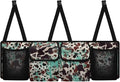 Hanging Car Back Seat Organizer Mint Black Brown Cow Spots Car Backseat Trunk Organizer for Grocery Cargo Storage Bag