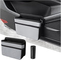 Mandark Car Trash Can, Foldable Mini Vehicle Trash Bin Garbage Organizer Holder, Waterproof Auto Interior Hanging Dustbin Storage Bag Container Accessories, Universal for Most Cars (Silver/Gray)