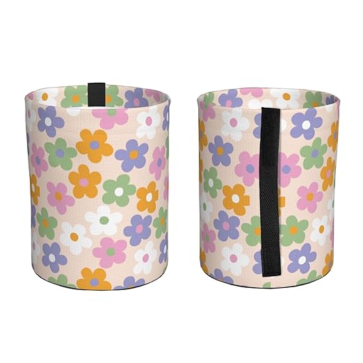 BEIANSHUO Cute Flowers Floral Car Trash Can Collapsible Garbage Can,Hanging Trash Bag Water Proof with Suitable for Storage for Car Interiors,Home