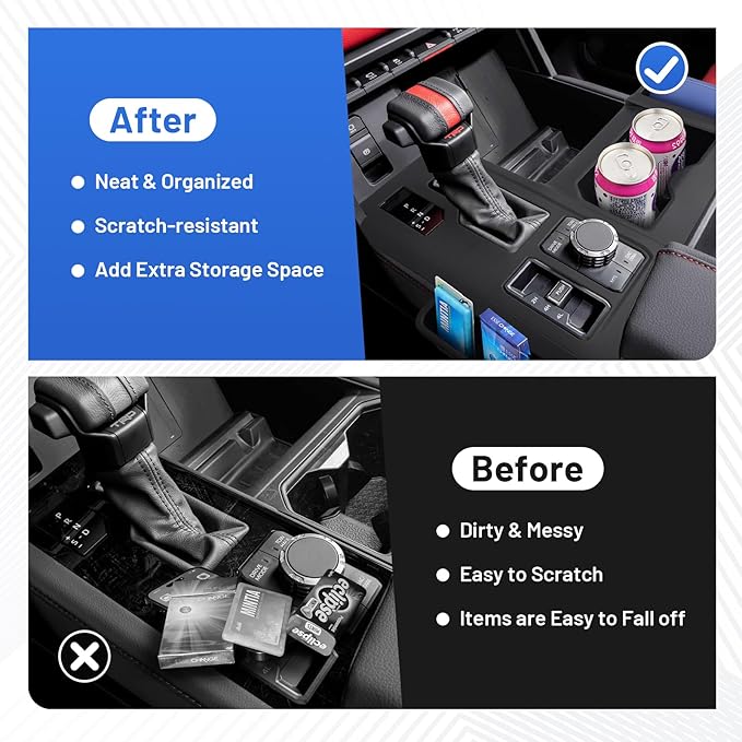 Canvcle Silicone Center Console Organizer for 2022-2025 Toyota Tundra Accessories - Center Console Gear Shift Panel Trim Cover Anti-Scratch Protective Pad with Cup Holder Inserts (Not for 2026 Tundra)