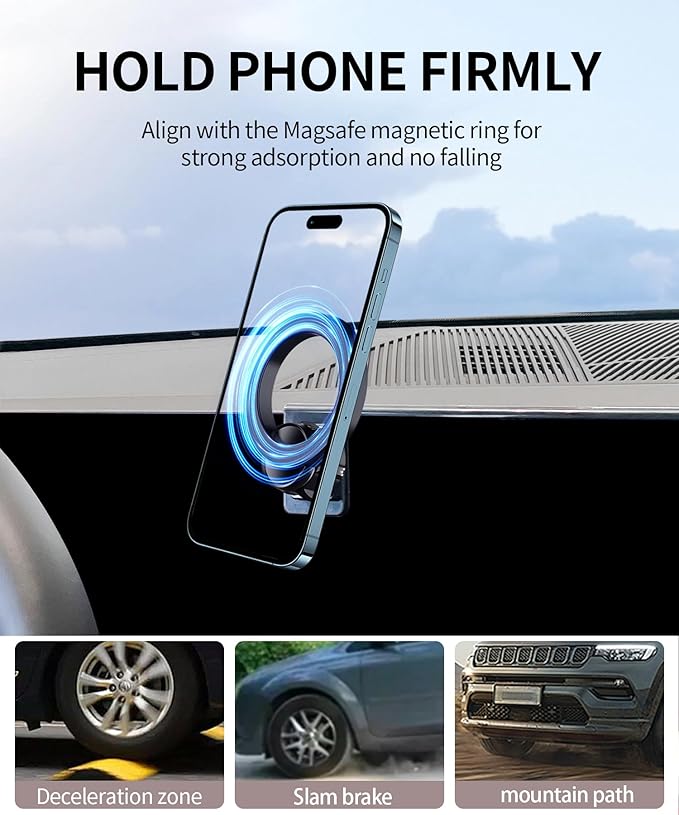 Car Phone Holder for 2024 2025 BMW 5 Series/i5 Accessories 14.9 inch Screen Fixed Clip, Phone Mount Compatible with MagSafe, Cell Phone Holder Does Not Affect Air Vent