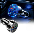 6 Ports Fast Car Charger + Car Push Start Button Cover,Car Cigarette Lighter USB Charger (PD+QC3.0) Compatible with iphone13/14/15 & Most Android Models,Car Must Haves USB C Car Charger