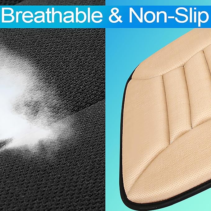 Car Seat Cushion with Back Support Pillow for Ford Ranger 2024, Pillow Memory Seat Covers Desk Chair Cushion Back Support for Automotive Seat Driver Interior Accessories, D/Dark Grey
