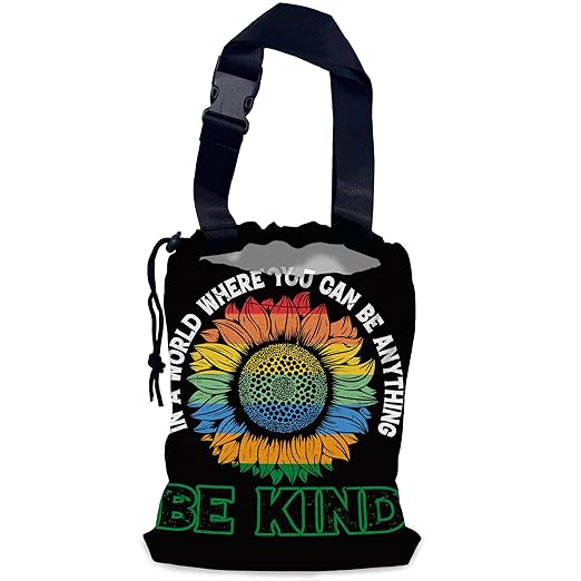 NHNXHWIA Peace Car Trash Bag,Be Kind Hanging Drawstring Car Garbage Bag,Waterproof Canvas Car Back Seat Organizer with Adjustable Buckle,for Vehicles,SUVs,Camping,Road Trips