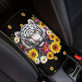 White Tiger Car Center Console Cover Dustproof Automotive Center Console Cushion Protector Non Slip Armrest Box Pad Tiger Car Accessories for Women