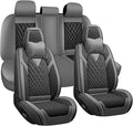 BYXN Car Seat Covers for Jeep Wrangler 2000-2026,Breathable Nappa Leather Car Seat Protector,Full Seat Cover with Pillow Automotive Seat Cushion with Airbag Compatible(5 Seats,Gray-Black)