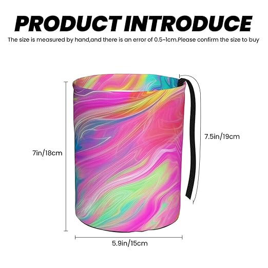 Psychedelic Colors Car Trash Can Garbage Cans Foldable,Cute Hanging Car Organizer and Storage Bag Leak Proof, Auto Back Seat Trash Bin Universal for Truck, SUV, Outdoor Travel
