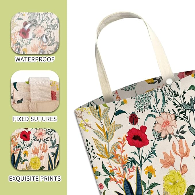 ABUIFDK Car Trash Can, Cute Car Trash Bag, Hanging Car Organizer and Storage Bag, Trash Bin for Car Accessories, Vehicle, Travelling, Camping Cute Colorful Flowers