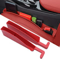 LeaHun Car Seat Gap Filler Organizer, 2 Pack No-Drop Seat Side Gap Filler Plug Strip with Storage & Belt Slot, Universal Fit Auto Catcher Fill The Gap Between Seat & Console for Car, SUV, Truck, Red