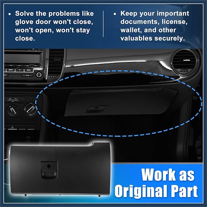 Dash Glove Box Door Lid Cover for Volkswagen Beetle 2006-2010 Glove Compartment Lid No.1C1880247R Black Stylish Design