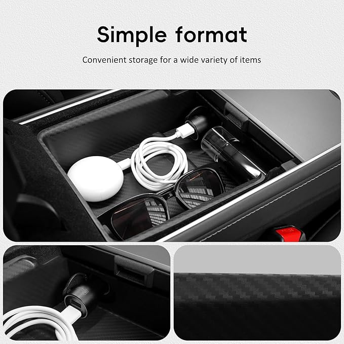 BurtyPokie 2021-2024 Tesla Model Y Center Console Organizer Tray Compatible with 2021-2023 Tesla Model 3 Center Console Tray,Tesla Highland Accessories