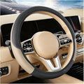 Car Steering Wheel Cover, Elastic Stretch Leather Non-Slip Vehicle Steering Wheel Guard, Automotive Interior Protective Decor Accessories, Universal for SUV RV Truck (Beige)