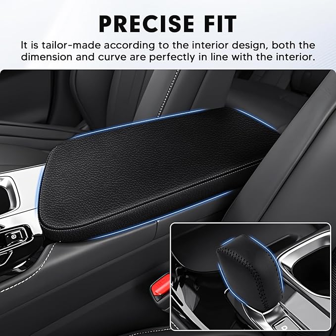 Autorder 2PCS Center Console Cover for 2022 2023 2024 2025 NX 250/NX 350/NX 350h/NX 450h+ Accessories Gear Shift Knob Cover Anti-Scratch Leather Armrest Cover&Shift Knob Cover