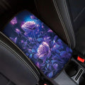 Dreaweet Purple Rose Center Console Armrest Pad Cover Car Accessories Soft Comfort Arm Rest Cover Pad Universal Middle Console Covers for Cars SUV Truck Sedan