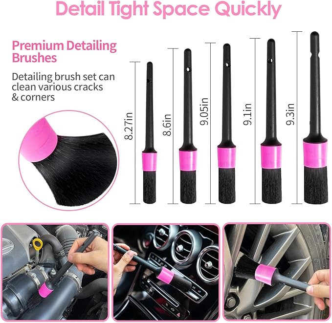 Viewsun Windshield Cleaner Tool 30 Pcs Car Interior Cleaning Kit, Car Detailing Kit Interior Cleaner, Car Detailing Brushes, Car Cleaning Gel, Inside Cleaning Supplies Accessories for Women Men
