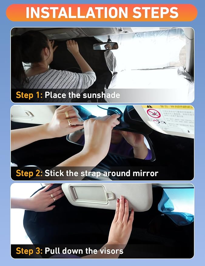 EcoNour Windshield Sun Shade for Honda Passport 2019–2020 2021 2022 2023 2024 2025 2026, Sun Visor for Front Windshield & Window Sunshade Cover, UV Heat Blocker & Protector, Car Accessories