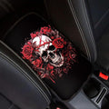 Dreaweet Skull Rose Auto Center Console Pad Car Armrest Seat Box Cover Protector Universal Fit for Most Cars Vehicles Halloween Car Accessories Decorations