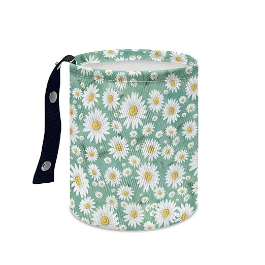 Brosoneto Daisy Cute Collapsible Portable Trash Can for Car Front Seat, Back Seat, Floor, Headrest Rubbish Bin