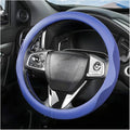 Car Steering Wheel Cover, Microfiber Breathable Ice Silk Leather Steering Wheel Cover Soft Anti-Slip Safety, 15inch Four Season Universal Fits for Most Truck,SUV,Cars (Blue)