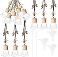 GTWYGT 6 Pack Leak-Proof Hanging Car Diffuser - 8ml Refillable Empty Bottles with Wood Caps, 3 Funnels & 2 Droppers - Essential Oil Air Freshener for Car, Home or Office (6, Rose)