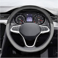 14.5"-15" Car Steering Wheel Cover, Microfiber Leather Breathable Wheel Cover, Anti-Slip Lining Steering Wheel Covers, Car Accessories Interior Decoration for Women Men (Grey)