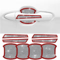 8Pcs Bling Car Door Handle Protector Stickers,Crystal Rhinestone Glitter Car Door Handles Cup Scratch Protectors Decals Universal (Red White)