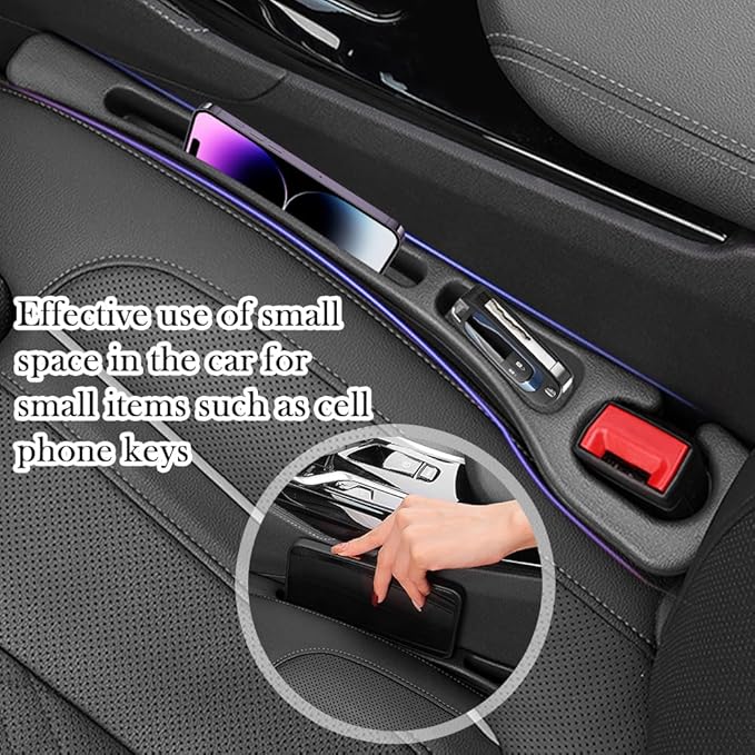 2PCS Upgraded Car Seat Gap Filler,Soft No Drop Seat Guard for Cars with Dual Slot Car Seats Gap Organizer for Storing Items & Filling Gaps,Versatile Between Seats Cars Gaps Filler