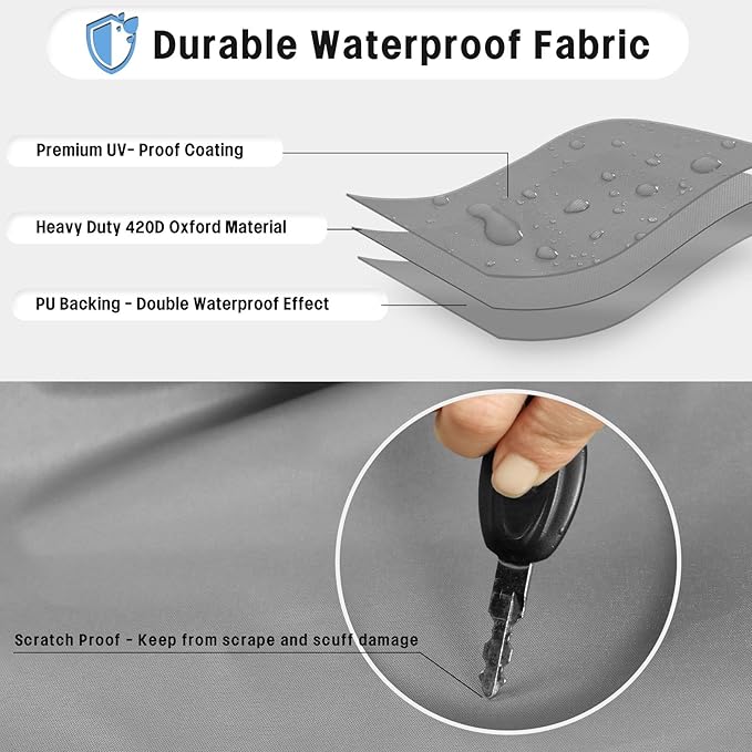 OutdoorLines Outdoor Waterproof Tire Covers Set of 4 - UV-Proof Trailer Wheel Cover Windproof Tire Protector for RV Jeep Trailers Camper Van Truck, Universal Tire Covering Fits Diameters 33"-35", Gray