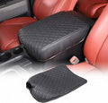 Armrest Box Cover, Center Console Armrest Cover Kit Compatible with Toyota Tundra 2007-2013 & Toyota Sequoia 2008-2015, Console Armrest Cushion Automotive Customized Console Armrest Cushion (leather)