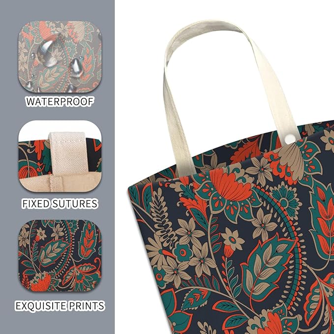 ABUIFDK Car Trash Can, Cute Car Trash Bag, Hanging Car Organizer and Storage Bag, Trash Bin for Car Accessories, Vehicle, Travelling, Camping Luxury Paisley Flowers