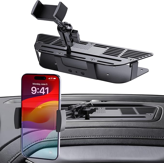 Dash Platform Phone Mount Compatible with 2019 2020 2021 2022 2023 2024 2025 Chevy Silverado & 2019-2021 GMC Sierra 1500 Accessories Metal Cell Phone Holder