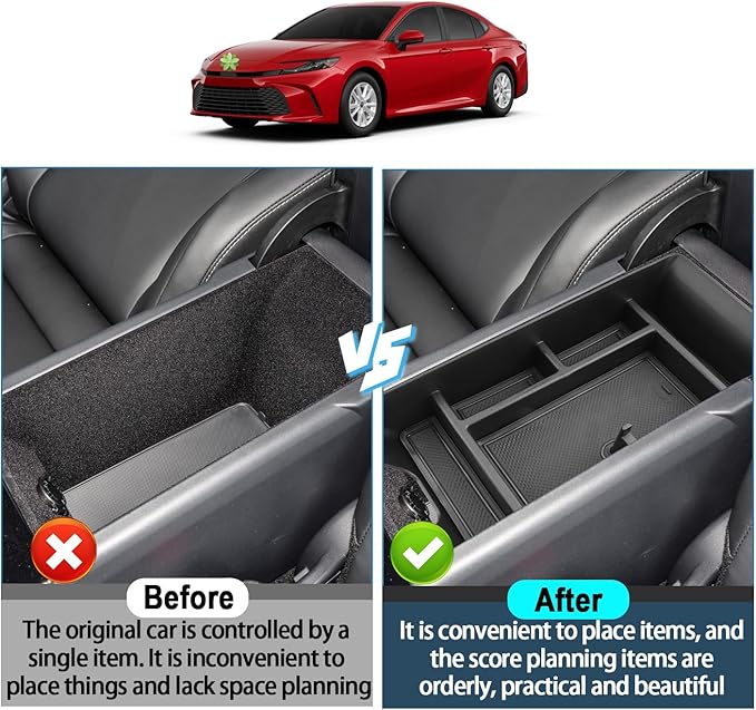 Ruiya 2026 Camry Armrest Cover for 2026 Toyota Camry Accessories Soft Comfy Center Console Lid Cover Compatible with 2025 2026 Toyota Camry LE/SE/XLE/XSE/TRD