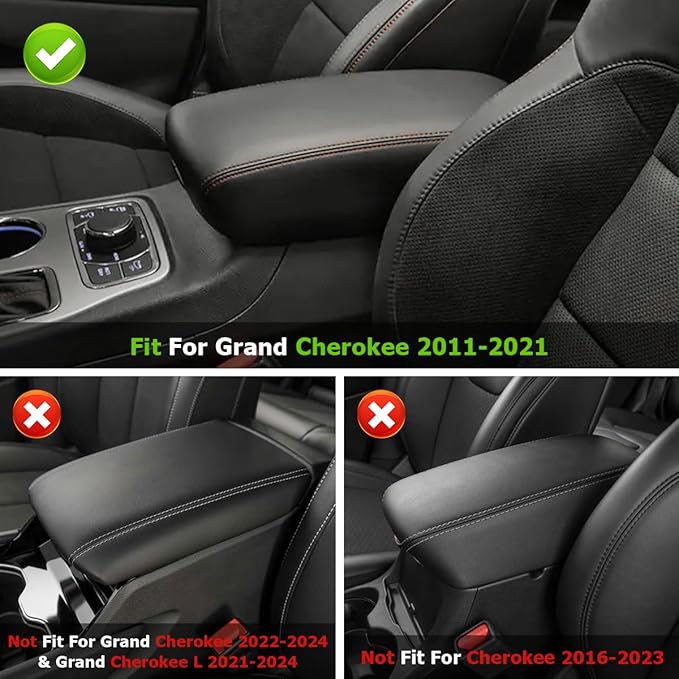 INTGET Car Center Console Armrest Cover for 2011-2020 2021 Jeep Grand Cherokee Accessories Arm Rest Box Pad Console Lid Protection Saver for Grand Cherokee Console Cover(Neoprene)