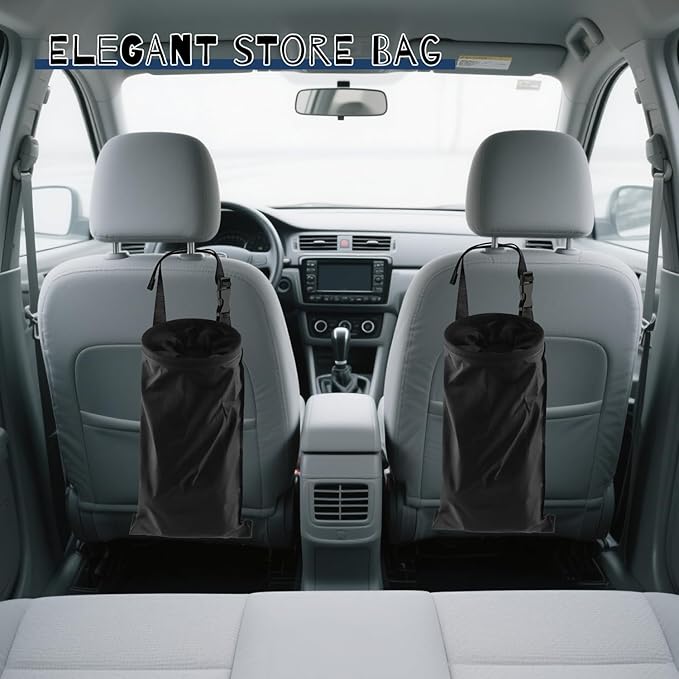 6 Pcs Car Trash Bags Hanging Back Car Garbage Bag Washable Detachable Garbage Bag for Car Trash Bag Hanging Back Seat Outdoor Traveling Home Use