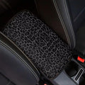Black Wild Cheetah Print Center Console Cover,Universal Armrest Cover for SUV Truck