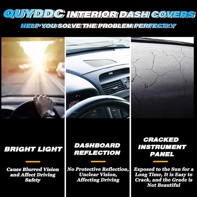 Dash Cover | Anti-Glare, Sun Protection, Dustproof, UV-Proof | Dashboard Covers Interior Car Accessories, Fit for Fo-rd F-150 1997 1998 1999 2000 2001 2002 2003, Expedition 97-02, Grey