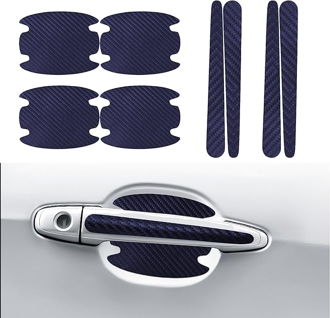 8PCS Car Door Handle Scratch Protectors, Carbon Fiber Car Door Handle Cover Anti Scratch Car Stickers, Universal Car Door Handle Paint Guard Cover, Door Handle Cup Protective Film for Most Vehicles