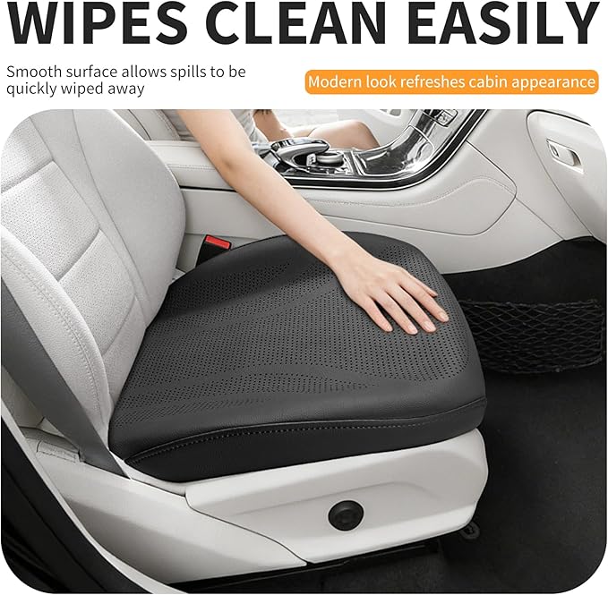 CAPITAUTO 2 Pack Seat Covers Front PU Leather Car Seat Covers, Universal Bottom Seat Covers for Cars,Full Wrapping Edge Fits 95% of car (2 Pack Black)