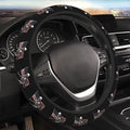 Ouqiuwa Skull and US Flag Steering Wheel Cover Women, Comfortable Elastic Steering Car Wheel Cover Fit 15 inches Universal Accessories Suvs Trucks Decor