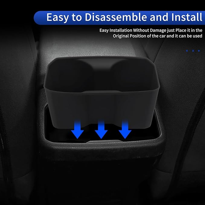Armrest Box Rear Water Cup Mat Suitable for 2016-2023 Toyota Tacoma Rear Storage Silicone Case Interior Modification Accessories(Armrest Box Rear Water Cup Mat)