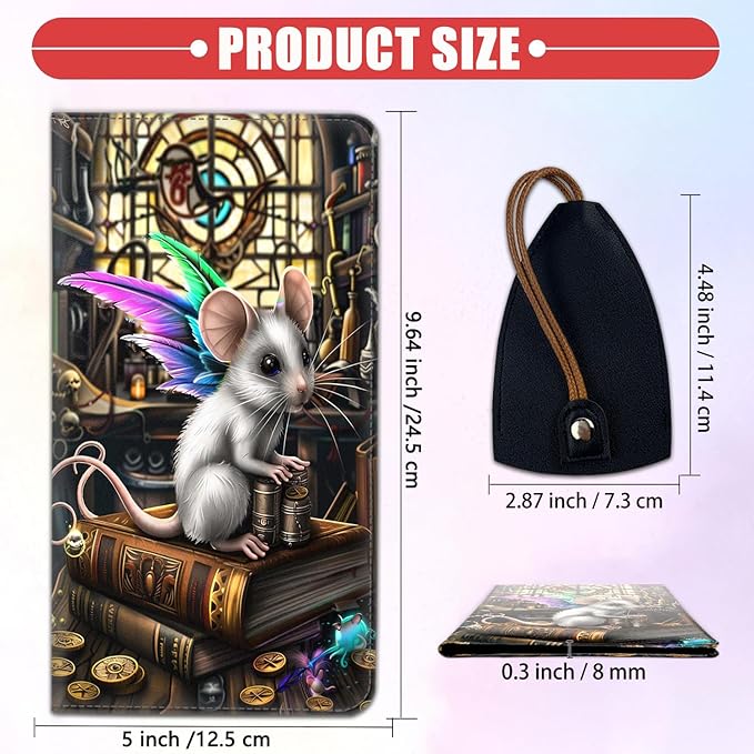 Car Registration and Insurance Card Holder for Women Men, Waterproof PU Leather Glove Box Car Organizer with Magnetic Shut, Vehicle Document Holder for Driver License,Cards, Cute Mouse Pattern