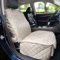 Bark Lover Deluxe Dog Seat Cover for Front Seat-More Durable Waterproof Front Seat Protector, High Heat Resistant and Nonslip Front Seat Cover for Dogs Kids, Universal Size (Beige)