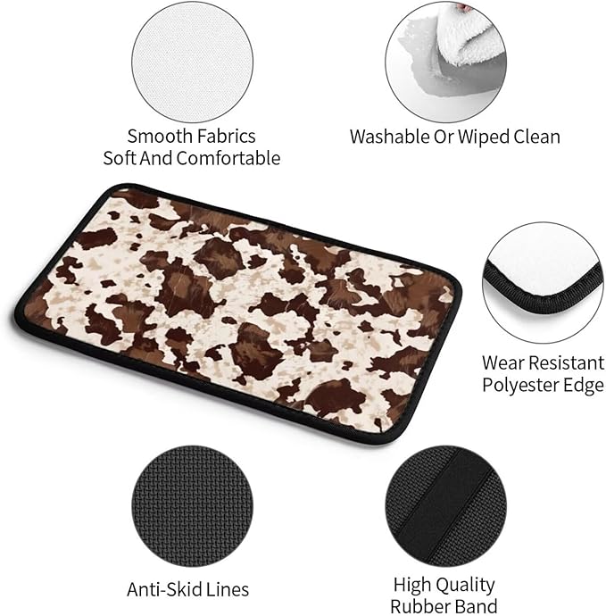 Cute Car Center Console Cover Cow Cowhide Premium Armrest Pad Scratch & Wear Resistant Cars Decor Armrest Pads Waterproof Cars Interior Accessories