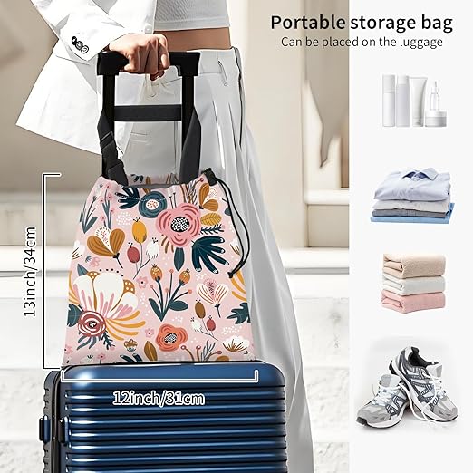 AFYEWKC Car Trash Bag Large Hanging Can for Back of Seat, Cute Waterproof Car Garbage Bag for Vehicle, Travelling, Outdoor Cute Boho Pink Floral